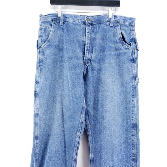 Polar King Flannel Lined Mens Jeans Size 40x30 Light Wash Straight Leg - Picture 8 of 10